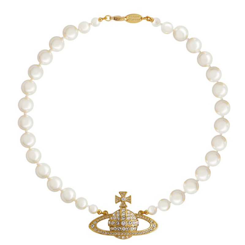 Vivienne Westwood One Row Pearl Bas Relief Choker image number 0